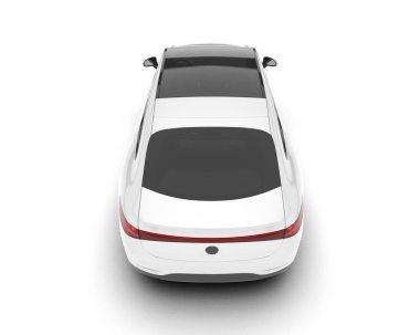 Beyaz şehir arabası beyaz arka planda izole edilmiş. 3d görüntüleme - illüstrasyon