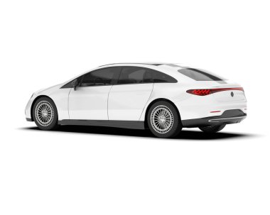 Şeffaf arka planda beyaz modern. 3d görüntüleme - illüstrasyon