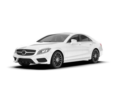 Şeffaf arka planda beyaz modern. 3d görüntüleme - illüstrasyon