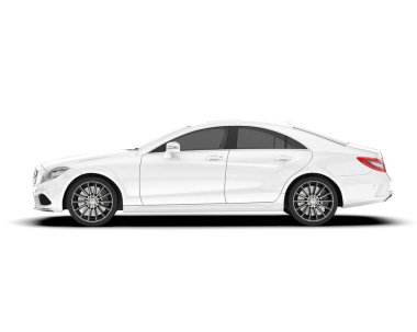 Şeffaf arka planda beyaz modern. 3d görüntüleme - illüstrasyon