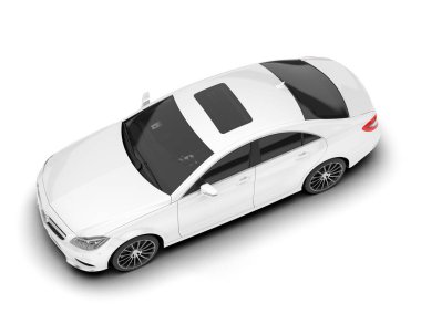 Şeffaf arka planda beyaz modern. 3d görüntüleme - illüstrasyon