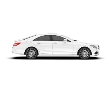 Şeffaf arka planda beyaz modern. 3d görüntüleme - illüstrasyon