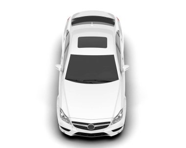 Şeffaf arka planda beyaz modern. 3d görüntüleme - illüstrasyon