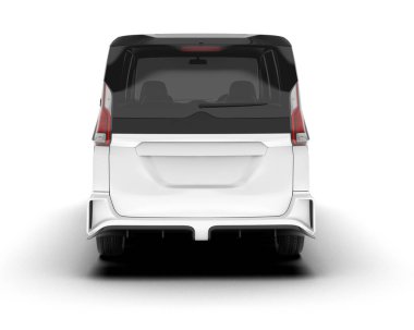 Şeffaf arka planda beyaz modern. 3d görüntüleme - illüstrasyon