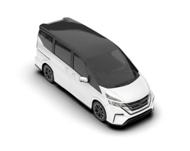 Şeffaf arka planda beyaz modern. 3d görüntüleme - illüstrasyon