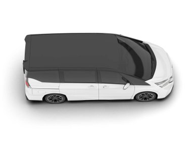 Şeffaf arka planda beyaz modern. 3d görüntüleme - illüstrasyon