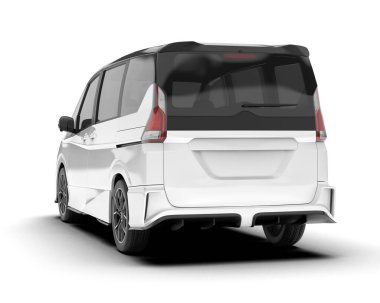 Şeffaf arka planda beyaz modern. 3d görüntüleme - illüstrasyon