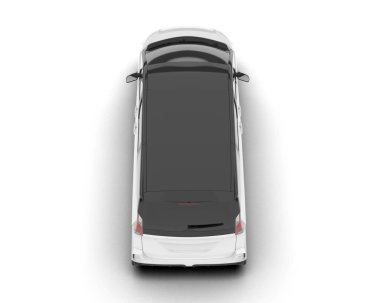 Şeffaf arka planda beyaz modern. 3d görüntüleme - illüstrasyon