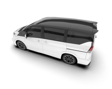 Şeffaf arka planda beyaz modern. 3d görüntüleme - illüstrasyon