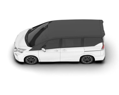 Şeffaf arka planda beyaz modern. 3d görüntüleme - illüstrasyon