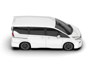 Şeffaf arka planda beyaz modern. 3d görüntüleme - illüstrasyon