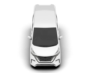 Şeffaf arka planda beyaz modern. 3d görüntüleme - illüstrasyon