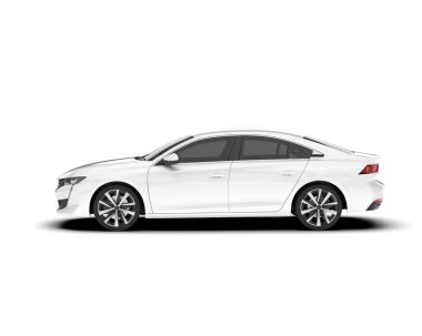 Şeffaf arka planda beyaz modern. 3d görüntüleme - illüstrasyon