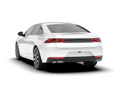 Şeffaf arka planda beyaz modern. 3d görüntüleme - illüstrasyon