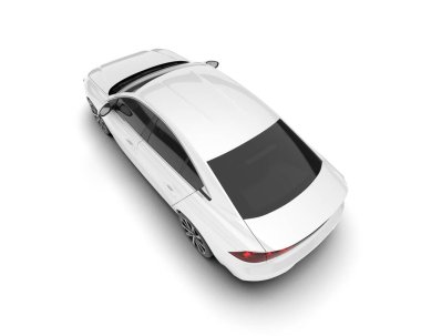 Şeffaf arka planda beyaz modern. 3d görüntüleme - illüstrasyon