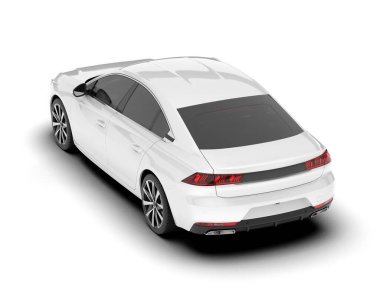 Şeffaf arka planda beyaz modern. 3d görüntüleme - illüstrasyon