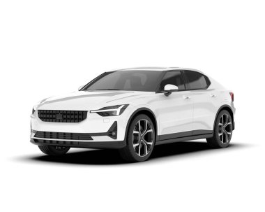 Şeffaf arka planda beyaz modern. 3d görüntüleme - illüstrasyon