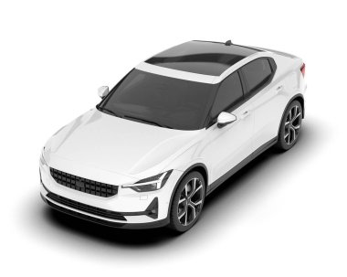 Şeffaf arka planda beyaz modern. 3d görüntüleme - illüstrasyon