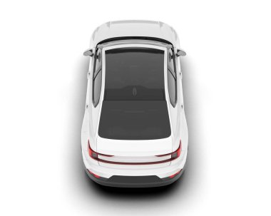 Şeffaf arka planda beyaz modern. 3d görüntüleme - illüstrasyon