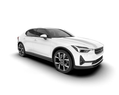 Şeffaf arka planda beyaz modern. 3d görüntüleme - illüstrasyon