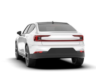 Şeffaf arka planda beyaz modern. 3d görüntüleme - illüstrasyon