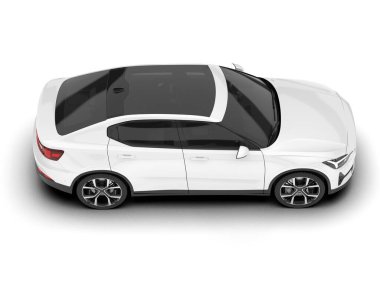 Şeffaf arka planda beyaz modern. 3d görüntüleme - illüstrasyon