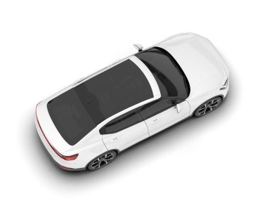 Şeffaf arka planda beyaz modern. 3d görüntüleme - illüstrasyon