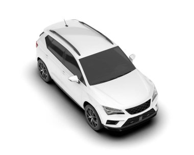 Şeffaf arka planda beyaz modern. 3d görüntüleme - illüstrasyon