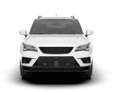 Şeffaf arka planda beyaz modern. 3d görüntüleme - illüstrasyon