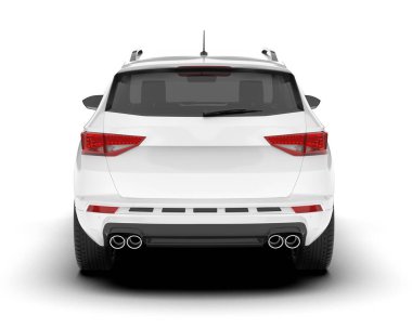 Şeffaf arka planda beyaz modern. 3d görüntüleme - illüstrasyon