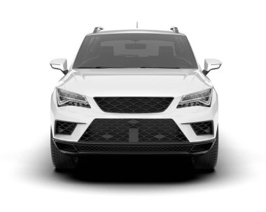 Şeffaf arka planda beyaz modern. 3d görüntüleme - illüstrasyon