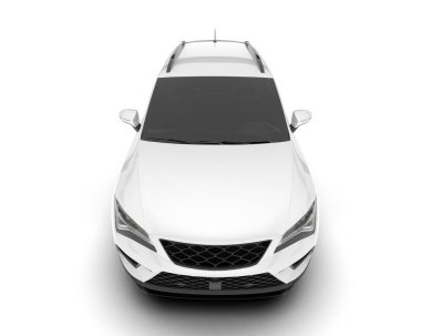 Şeffaf arka planda beyaz modern. 3d görüntüleme - illüstrasyon