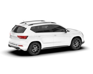 Şeffaf arka planda beyaz modern. 3d görüntüleme - illüstrasyon