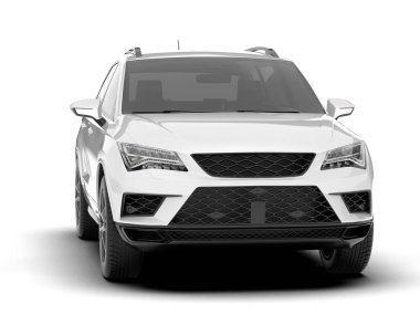 Şeffaf arka planda beyaz modern. 3d görüntüleme - illüstrasyon