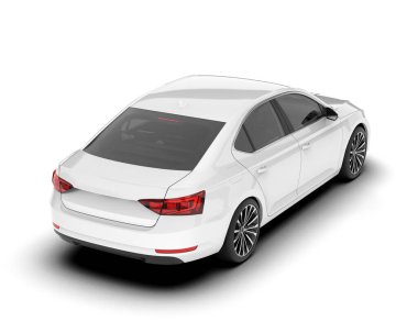 Şeffaf arka planda beyaz modern. 3d görüntüleme - illüstrasyon