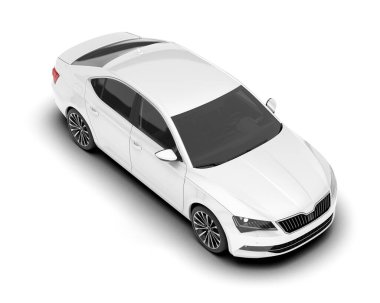 Şeffaf arka planda beyaz modern. 3d görüntüleme - illüstrasyon