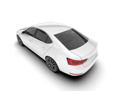 Şeffaf arka planda beyaz modern. 3d görüntüleme - illüstrasyon