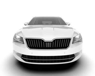 Şeffaf arka planda beyaz modern. 3d görüntüleme - illüstrasyon