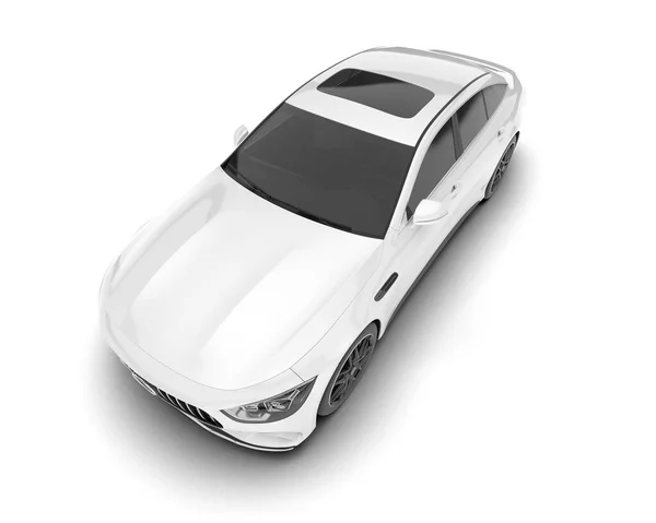 Weißes Stadtauto Isoliert Auf Weißem Hintergrund Darstellung Illustration — Stockfoto