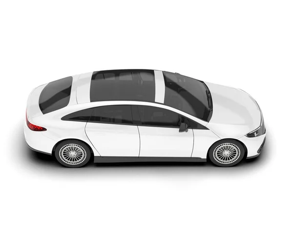 白い背景に隔離された白い街の車 3Dレンダリング イラスト — ストック写真