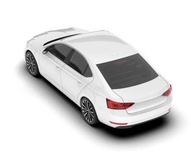 Şeffaf arka planda beyaz modern. 3d görüntüleme - illüstrasyon