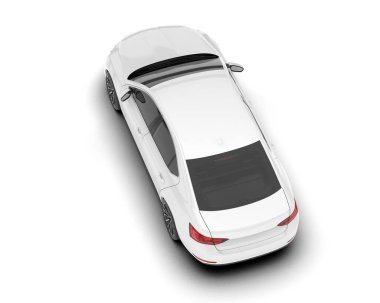 Şeffaf arka planda beyaz modern. 3d görüntüleme - illüstrasyon