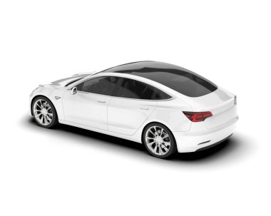 Şeffaf arka planda beyaz modern. 3d görüntüleme - illüstrasyon