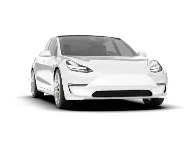 Şeffaf arka planda beyaz modern. 3d görüntüleme - illüstrasyon