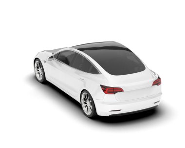 Beyaz arka planda izole edilmiş beyaz spor araba. 3d görüntüleme - illüstrasyon