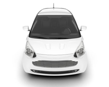 Beyaz arka planda izole edilmiş beyaz spor araba. 3d görüntüleme - illüstrasyon