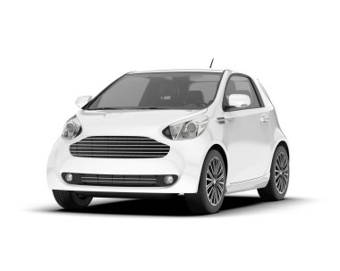 White sport car isolated on white background. 3d rendering - illustration clipart