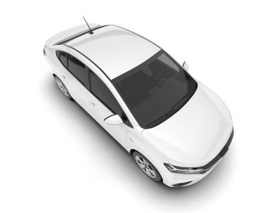 Arka planda izole edilmiş beyaz modern araba. 3d görüntüleme - illüstrasyon