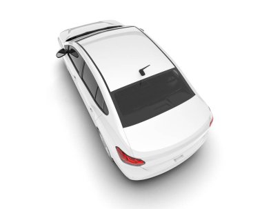 Arka planda izole edilmiş beyaz modern araba. 3d görüntüleme - illüstrasyon