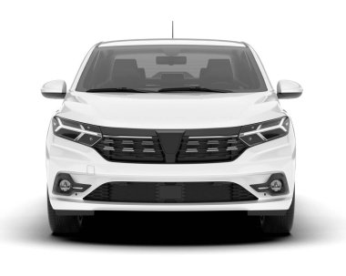 Arka planda izole edilmiş beyaz modern araba. 3d görüntüleme - illüstrasyon